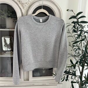 SPANX Air Essentials Light Gray Top and wide leg pant set